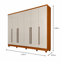 Ver imagem 3 de Guarda-Roupa Casal com Pés 6 Portas 8 Gavetas 270cm Sevilla
