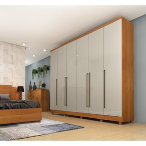 Guarda-Roupa Casal com pés 6 Portas 8 Gavetas 270cm Sevilla