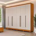Ver imagem 1 de Guarda-Roupa Casal com Pés 6 Portas 8 Gavetas 270cm Sevilla