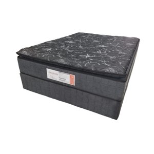 Conjunto Box Casal King Size Amsterdã Molas Ensacadas com Espuma D33 1,93x2,03x0,72 Preto