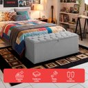 Ver imagem 4 de Recamier Baú Berlim Veludo Cinza Solteiro 80cm Estofado Pés PVC Preto