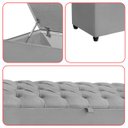 Ver imagem 7 de Recamier Baú Berlim Veludo Cinza Solteiro 80cm Estofado Pés PVC Preto