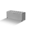 Ver imagem 2 de Recamier Baú Berlim Veludo Cinza Solteiro 80cm Estofado Pés PVC Preto