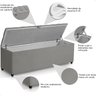 Recamier Baú Berlim Veludo Cinza Solteiro 80cm Estofado Pés Pvc Preto - 5
