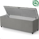 Ver imagem 3 de Recamier Baú Berlim Veludo Cinza Solteiro 80cm Estofado Pés Pvc Preto