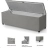 Recamier Baú Berlim Veludo Cinza Solteiro 80cm Estofado Pés Pvc Preto - 4