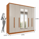 Ver imagem 4 de Guarda Roupa Casal com Espelho 6 Portas 4 Gavetas 239cm Veneza