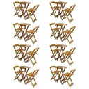 Ver imagem 1 de Kit 8 Jogos De Mesa Bistrô De Madeira Com 2 Cadeiras Dobravel Mel - Amarelo