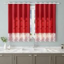 Ver imagem 1 de Cortina Valência 2,60x1,50 Tecido/Renda Cozinha - Vermelho