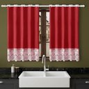 Ver imagem 4 de Cortina Valência 2,60x1,50 Tecido/Renda Cozinha - Vermelho