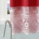 Ver imagem 2 de Cortina Valência 2,60x1,50 Tecido/Renda Cozinha - Vermelho