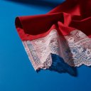 Ver mais imagens de Cortina Valência 2,60x1,50 Tecido/Renda Cozinha - Vermelho
