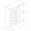 Ver imagem 3 de Cômoda 1 Porta 5 Gavetas Rubi Branco