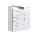 Ver imagem 2 de Cômoda 1 Porta 5 Gavetas Rubi Branco