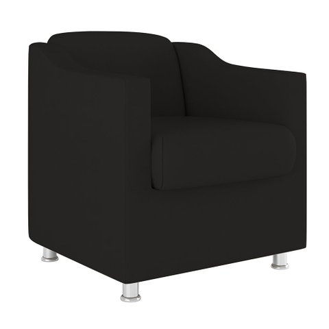 Poltrona Tilla para Recepção Consultorio Sala - V8 Decor:preto