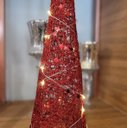 Ver imagem 3 de Árvore Cone Cotton Glitter Vermelho Iluminada Fio de Fada LED 13 Lâmpadas à Pilha 50cm - Magizi