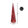 Árvore Cone Cotton Glitter Vermelho Iluminada Fio de Fada LED 13 Lâmpadas à Pilha 50cm - Magizi - 2