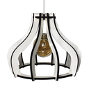 Ver imagem 1 de Luminária Lustre Pendente Madeira Sala Quarto Cozinha Balcão Moscou 10H Branco