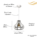 Ver imagem 2 de Luminária Lustre Pendente Madeira Sala Quarto Cozinha Balcão Moscou 10H Branco