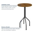 Ver imagem 4 de Mesa Bistrô Redonda Madeira Maciça 70cm Bete Marrom/Preto