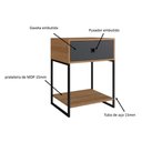 Ver imagem 4 de Mesa de Cabeceira Industrial com Estrutura em Aço 61 Cm Preto com Mel e Grafite