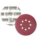 Ver imagem 1 de Kit 10 Disco de Lixa Vermelho Velcro Pluma 8 Furos 115mm Grão 40 - Starfer