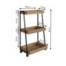 Carrinho Multiuso com Rodízios 48cm com 3 Prateleiras Cor:mel - 3