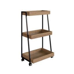 Carrinho Multiuso com Rodízios 48cm com 3 Prateleiras Cor:mel - 2