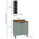Ver imagem 3 de Conjunto de Banheiro Modulado 100% MDF Americano 2 Peças Iluminata Verde/Mint/Ébano