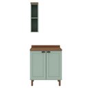 Ver imagem 2 de Conjunto de Banheiro Modulado 100% MDF Americano 2 Peças Iluminata Verde/Mint/Ébano