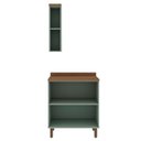 Ver imagem 4 de Conjunto de Banheiro Modulado 100% MDF Americano 2 Peças Iluminata Verde/Mint/Ébano