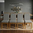 Ver imagem 1 de Conjunto 4 Cadeiras Blend Linho para Mesa Sala de Jantar - Cinza Escuro