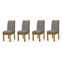 Ver imagem 2 de Conjunto 4 Cadeiras Blend Linho para Mesa Sala de Jantar - Cinza Escuro
