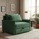 Ver imagem 1 de Poltrona-Cama Monica Retratil Macia Quarto Visita Sala Suede:Verde/Suede