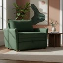 Ver imagem 3 de Poltrona-Cama Monica Retratil Macia Quarto Visita Sala Suede:Verde/Suede