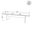 Ver imagem 3 de Conjunto Escritório Mesa de Reunião 2,50m e Painel para TV F5 Office Cor:Freijó com Preto