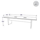 Ver imagem 3 de Conjunto Escritório Mesa de Reunião 2,50m e Painel para TV F5 Office Cor:Freijó com Preto
