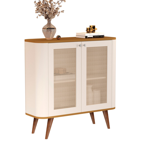 Buffet com 2 Portas e 1 Prateleira Madrid Pérola Nature