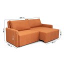 Ver imagem 3 de Sofá Cama Retrátil e Reclinável 3 Lugares 180cm em Linho Baraúna CabeCasa MadeiraOriginals Laranja T