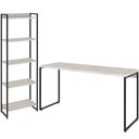 Ver imagem 1 de Kit Escritório Estante Areta 5 Prateleiras com Mesa Industrial Aspen 150cm C01 Snow - Lyam Decor