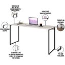 Ver imagem 7 de Kit Escritório Estante Areta 5 Prateleiras com Mesa Industrial Aspen 150cm C01 Snow - Lyam Decor