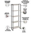 Ver imagem 6 de Kit Escritório Estante Areta 5 Prateleiras com Mesa Industrial Aspen 150cm C01 Snow - Lyam Decor
