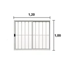 Ver imagem 3 de Janela de Alumínio de Correr 100x120cm 2 Folhas Grade Hale Esquadrias