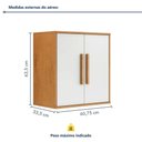 Ver imagem 4 de Armário Aéreo Lorena 60cm 2 Portas MDP Porta de Bater Off White Kaiki Móveis