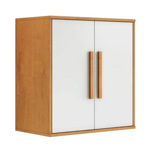 Armário Aéreo Lorena 60cm 2 Portas MDP Porta de Bater Off White Kaiki Móveis