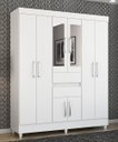 Ver imagem 1 de Guarda Roupa Roupeiro Solteiro 82060 08 Portas 02 Gavetas c/ Espelho Munique Branco Demóbile