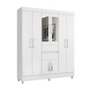 Ver imagem 2 de Guarda Roupa Roupeiro Solteiro 82060 08 Portas 02 Gavetas c/ Espelho Munique Branco Demóbile