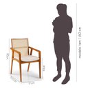 Ver imagem 3 de Cadeira com Braço Madeira Maciça Encosto em Tela Assento Estofado Siena Marrom/Freijó