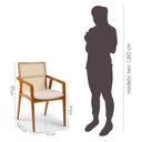 Ver imagem 3 de Cadeira com Braço Madeira Maciça Encosto em Tela Assento Estofado Siena 