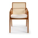 Ver imagem 5 de Cadeira com Braço Madeira Maciça Encosto em Tela Assento Estofado Siena 